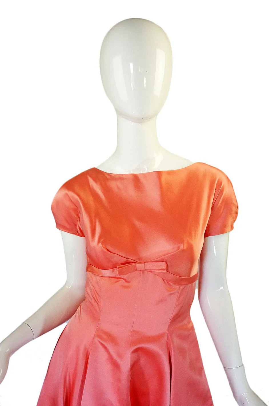 1950s Harvey Berin Silk Peach Dress