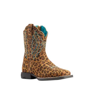 Ariat Children's Primetime Faded Leopard Print Square Toe Zipper Boots