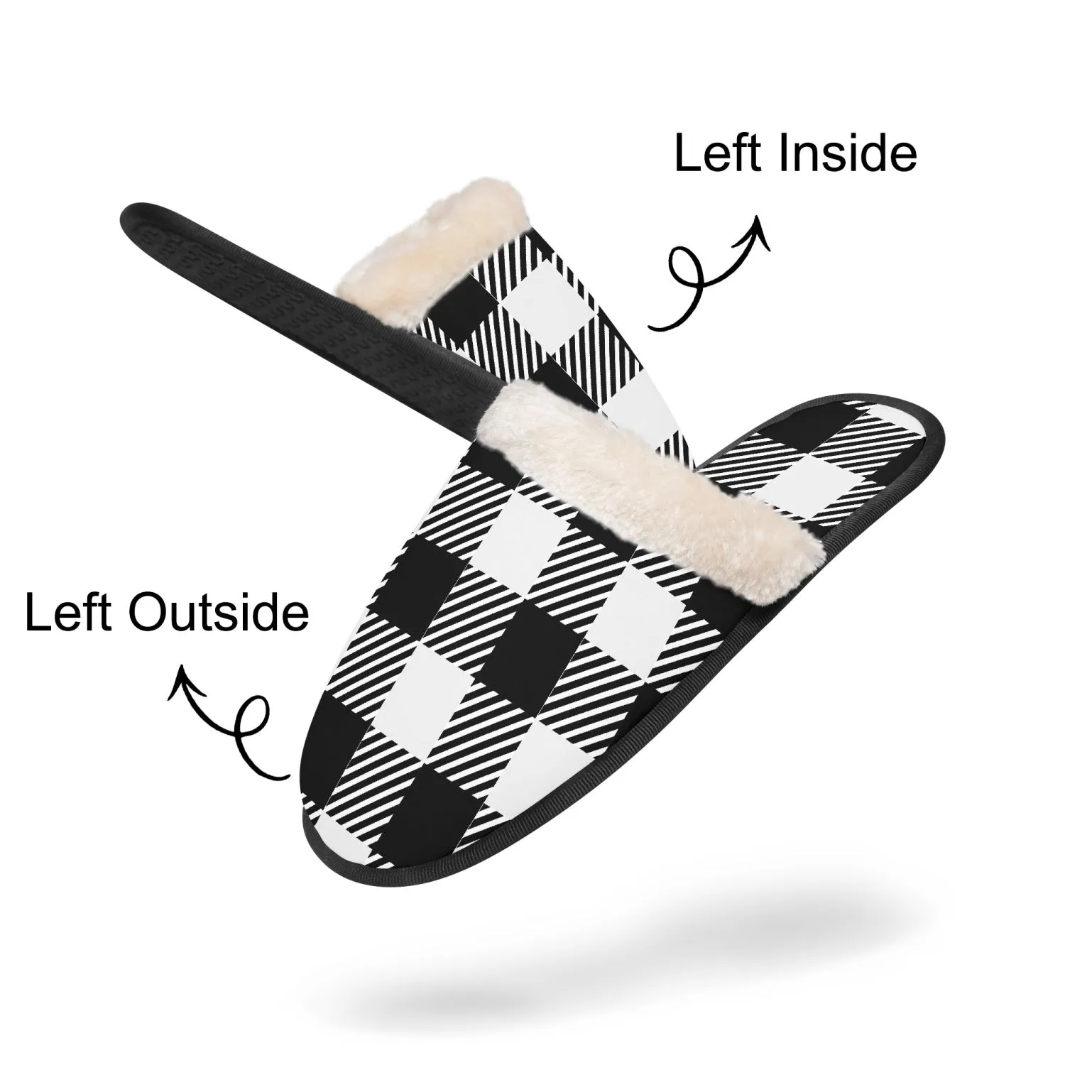 Black & White checkered | cozy slippers