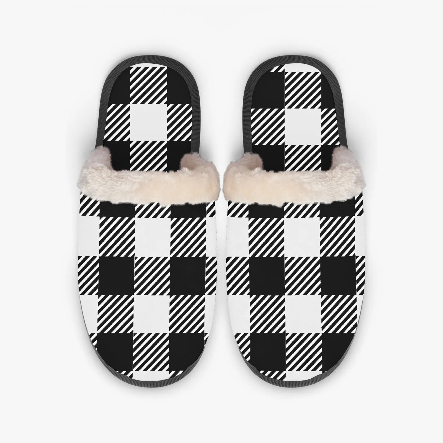 Black & White checkered | cozy slippers