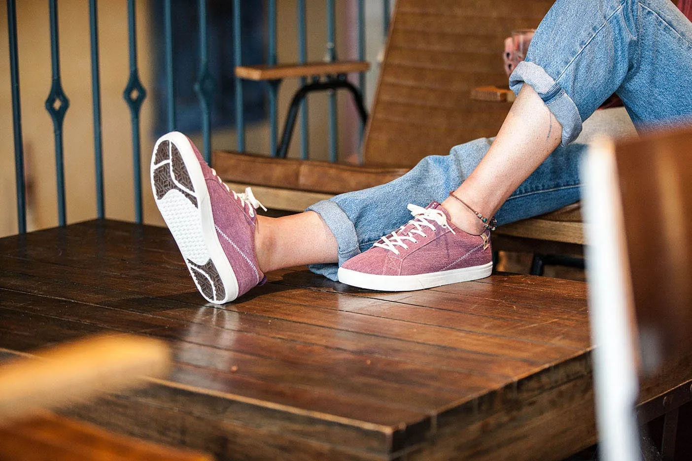 Cannon Women's Recycled Canvas Sneakers | Burgundy