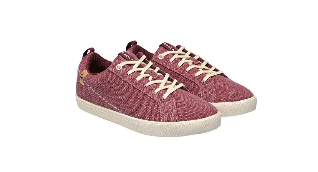 Cannon Women's Recycled Canvas Sneakers | Burgundy