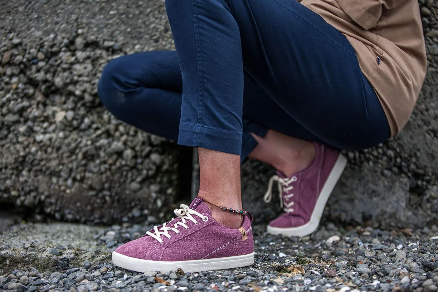 Cannon Women's Recycled Canvas Sneakers | Burgundy