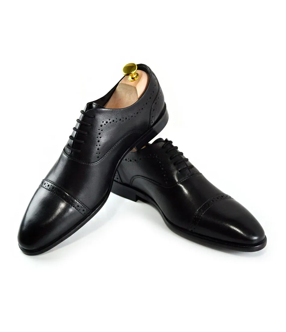 Cap Toe Oxfords - Black