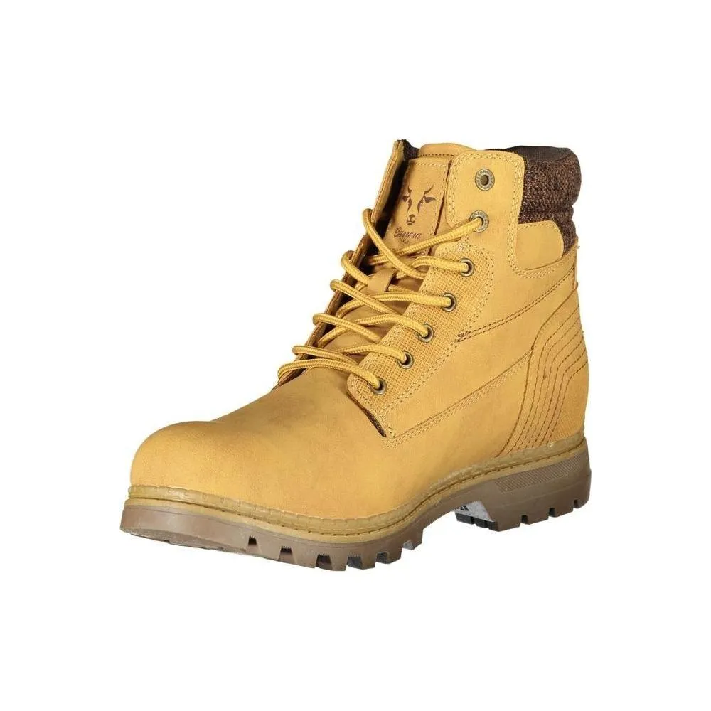 Carrera Sleek Yellow Lace-Up Boots with Contrast Detail