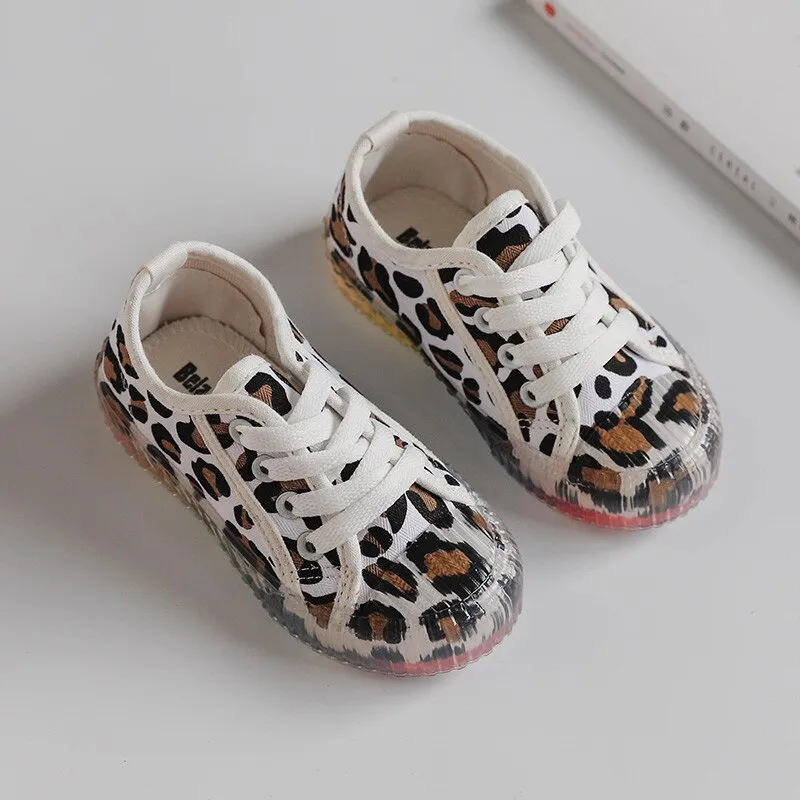 Casual Animal Print Canvas Soft Sole Cool Shoes For Kids