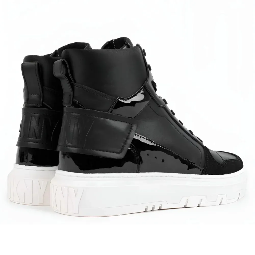 DKNY Mayzi Leather High Top Trainers Women - BLK