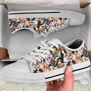 Dog Puppies Breeds Low Top Shoes Canvas Sneakers Casual Shoes, Dog Printed Shoes, Canvas Shoes For Men, Women