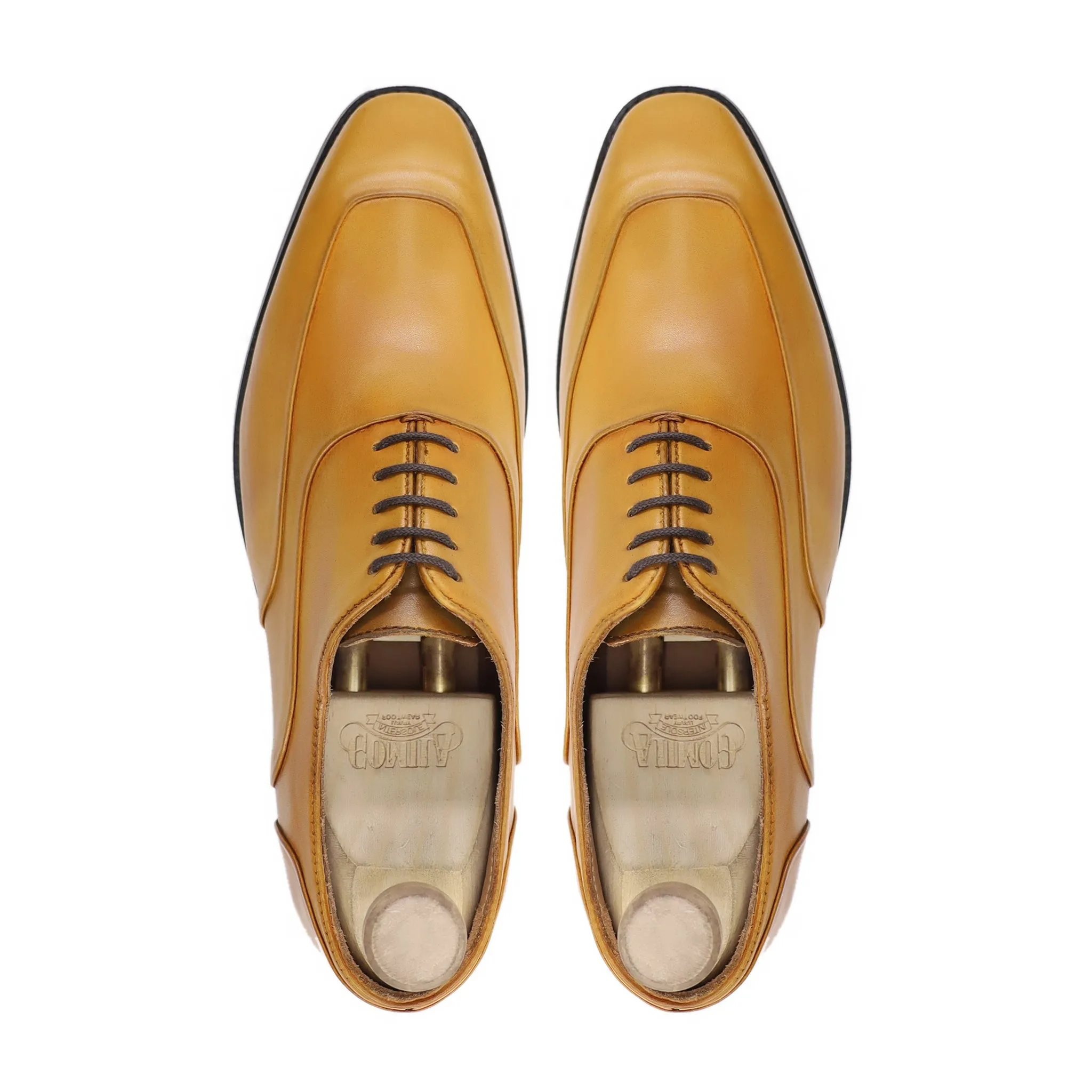 Junpei - Men's Yellow Calf Leather Oxford Shoe