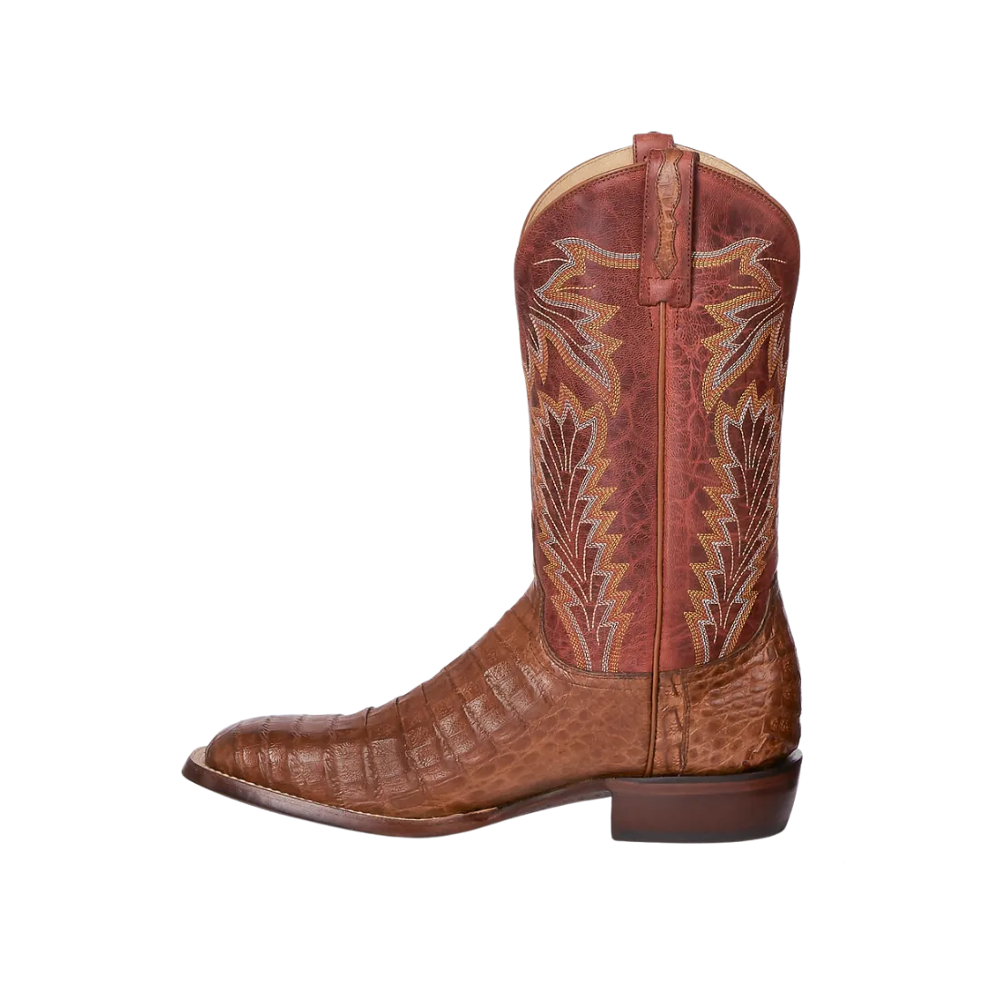 Lucchese Unisex Charles Horseman Caiman Belly Brown Boots