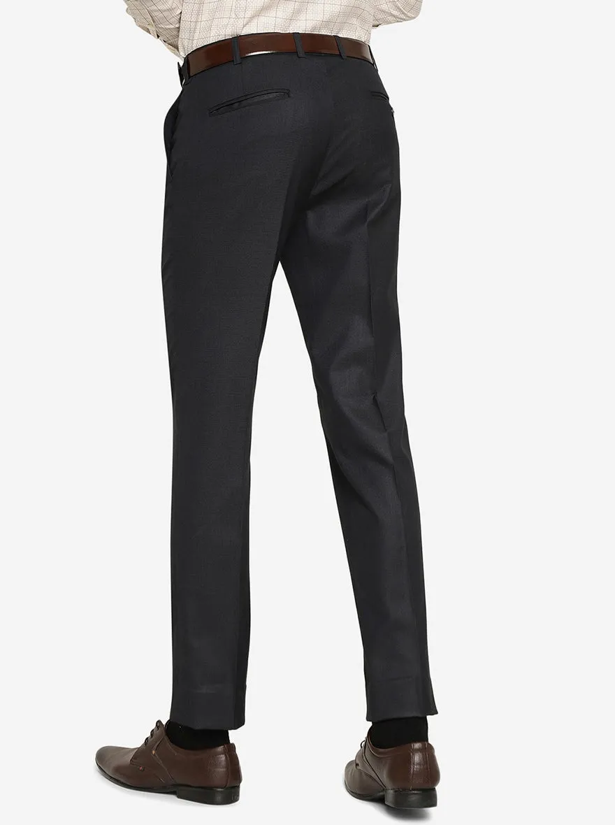 Navy Blue   Solid Slim Fit Formal Trouser | JB Studio