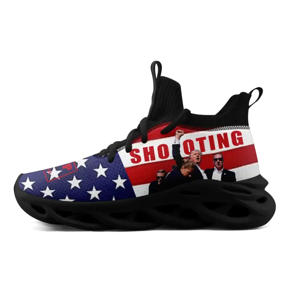 Personalized Trump Sneakers, Custom Shooting Event Shoes, Breathable Walking Shoes,  Glow at Light Shoes