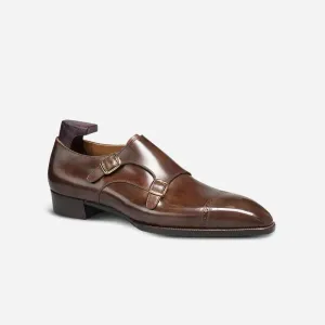 Punched Monk Strap Leather Shoes by Italian Vega®