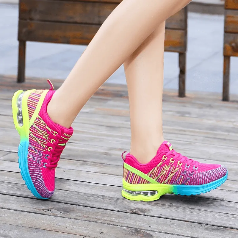 Stylish Bright Mesh Women's Sneakers / Breathable Sports Shoes - SF0876