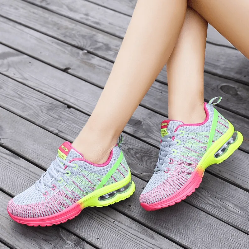 Stylish Bright Mesh Women's Sneakers / Breathable Sports Shoes - SF0876