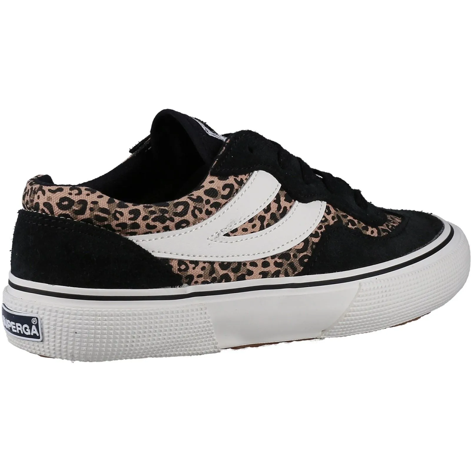 Superga 2941 Revolley Leather Women's Black/Micro Leopard Trainers