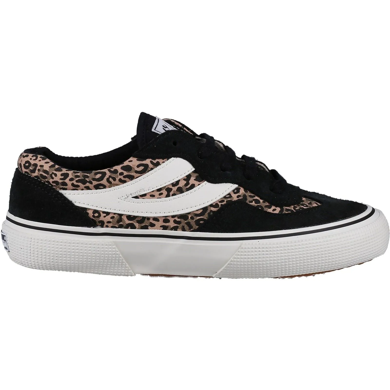 Superga 2941 Revolley Leather Women's Black/Micro Leopard Trainers