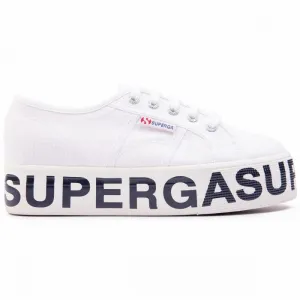 Superga women's wedge sneakers shoe Cotw Outsole Lettering 2790 S00FJ80-901 white