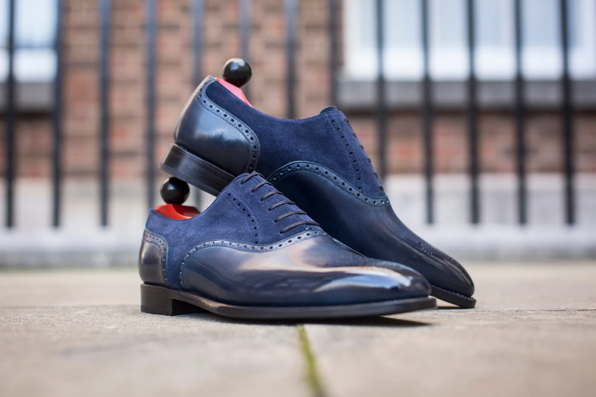 Wallingford - MTO - Shaded Navy Calf / Navy Suede - LPB Last - Single Leather Sole