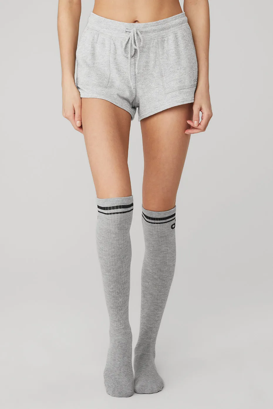 Women's Knee-High Throwback Sock - Athletic Heather Grey/Black